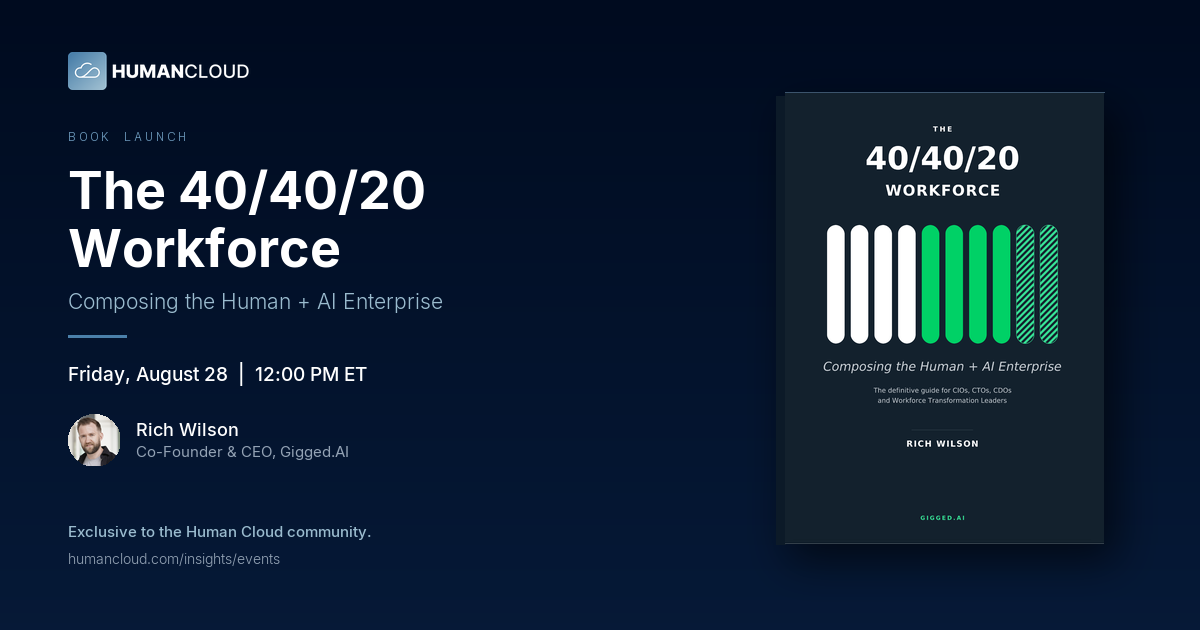 BOOK LAUNCH: The 40/40/20 Workforce with Rich Wilson, August 28