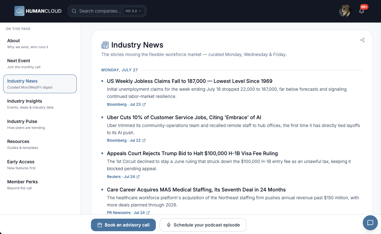 The Human Cloud Industry News feed - access all stories