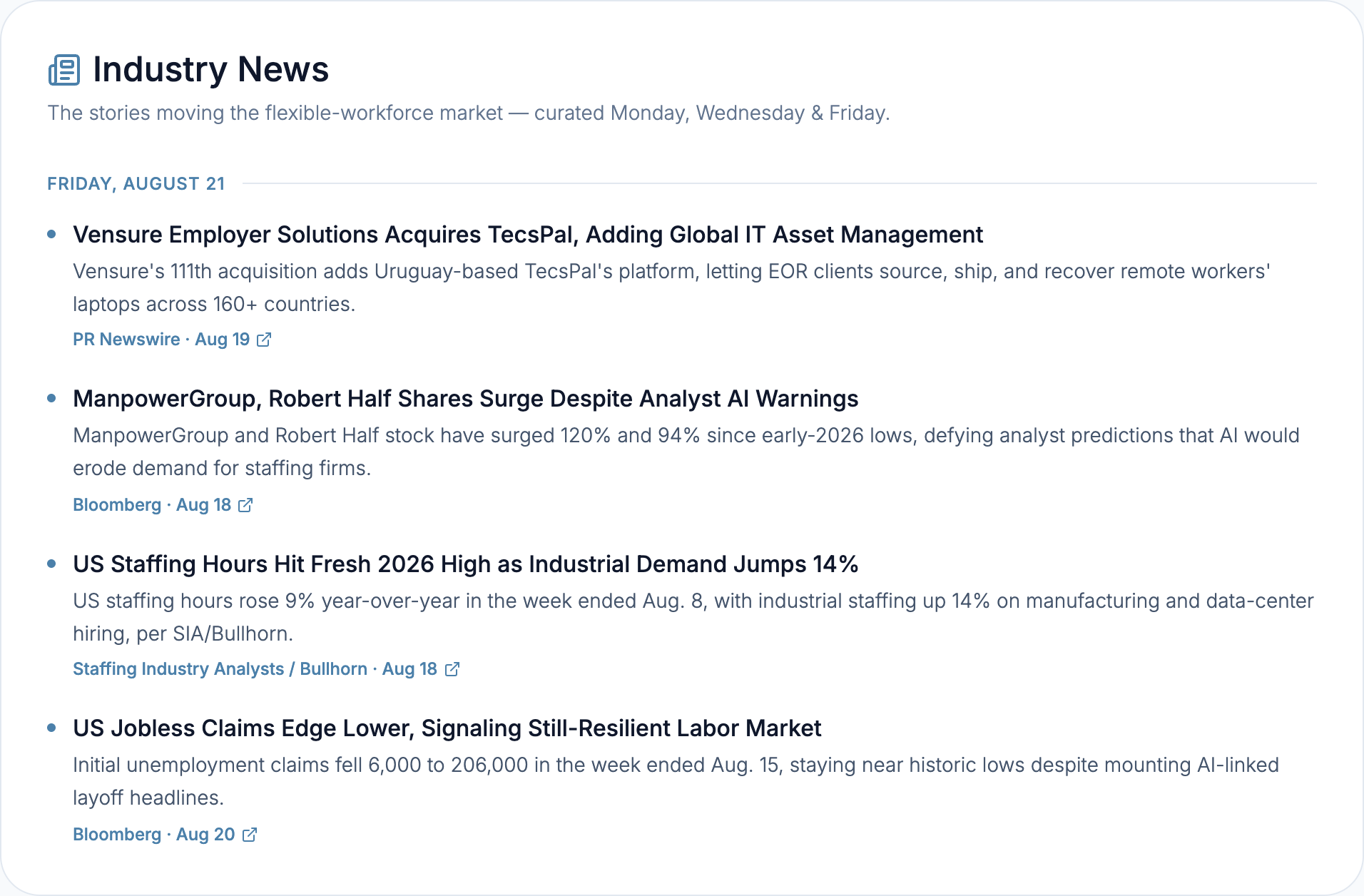 Human Cloud Industry News feed
